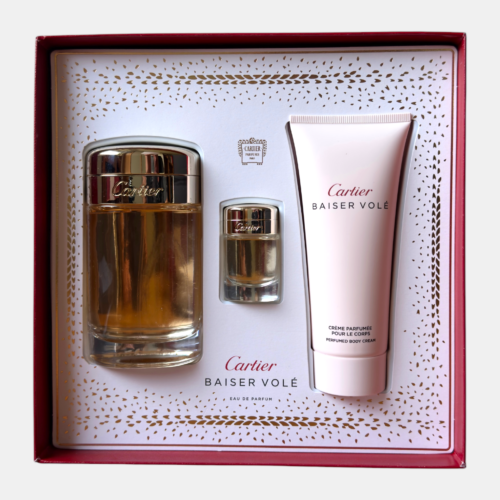Coffret Cartier Baiser Volè Eau De Parfum 100 ml. Spray / Miniatura 6 ml. / Crema Corpo 100 ml.