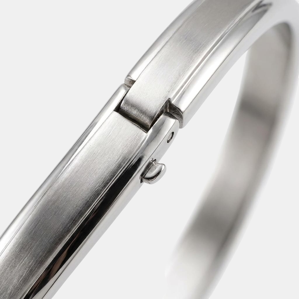 Bracciale Rigido in Acciaio Inossidabile Color Argento - immagine 3
