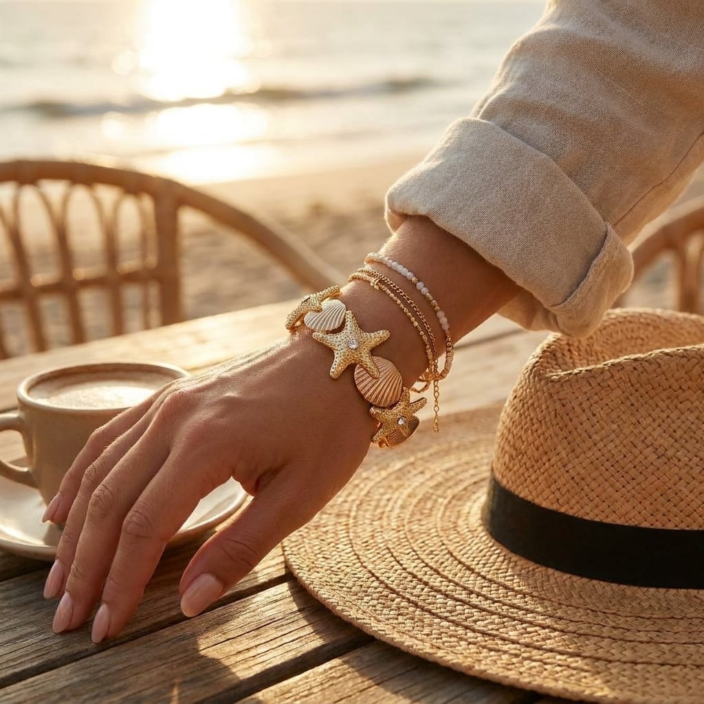 Elegante Bracciale a Tema Marino, Perfetto Per Chi Ama lo Stile Estivo Raffinato e Originale - immagine 4