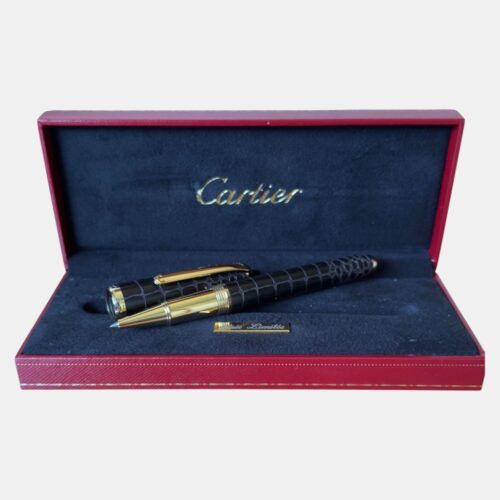 Alternative view of Cartier Penna Roller Ball Louis Cartier Dandy Ebano Coccodrillo Con Finitura Placcata In Oro, EDIZIONE LIMITATA 261/1847